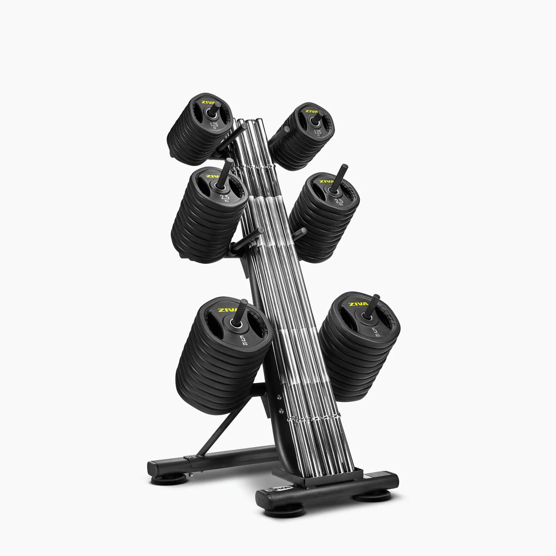 Complete Studio Barbell Set with Vertical Storage Rack