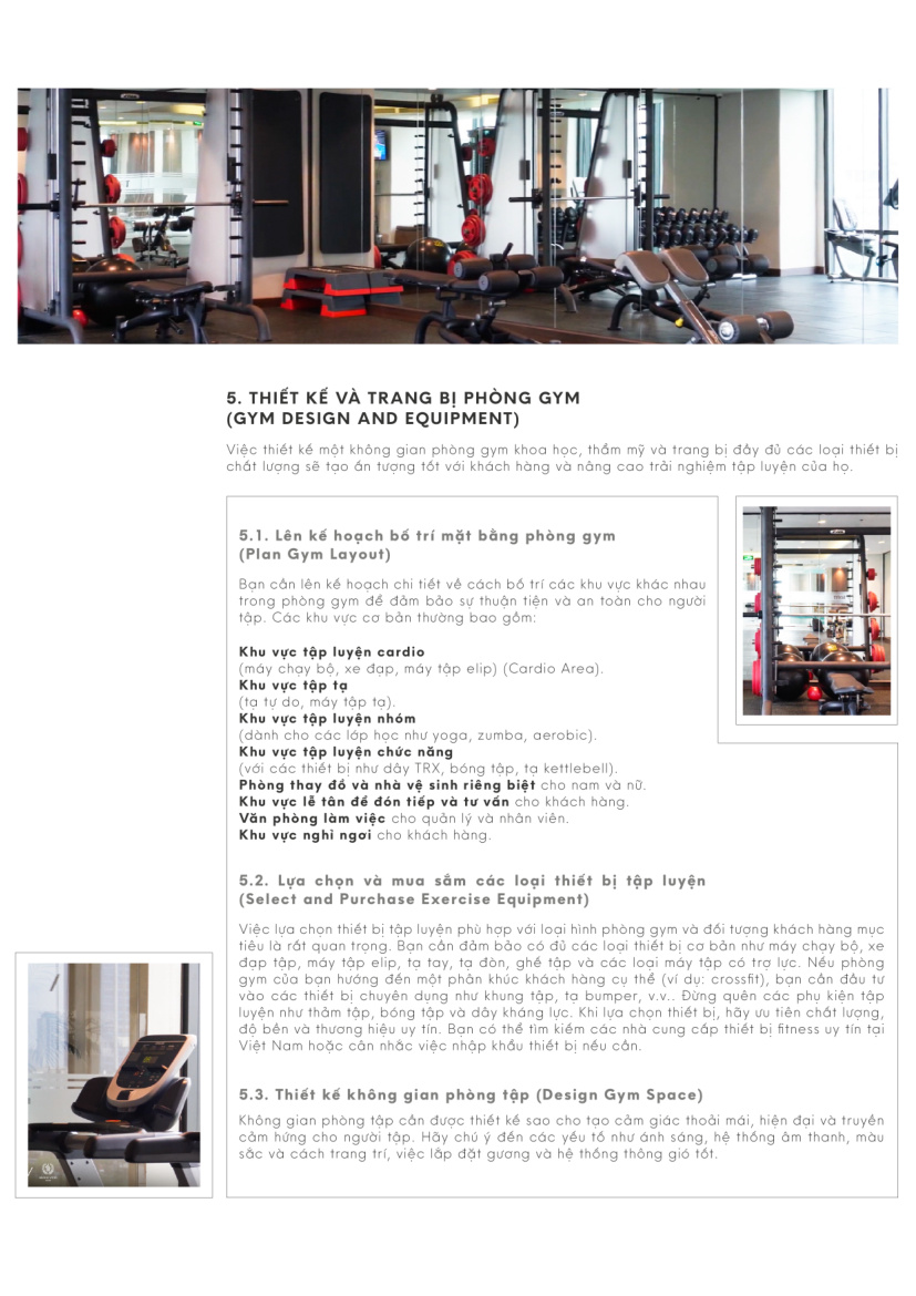 Thiết kế và trang bị phòng gym