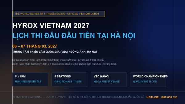 HYROX Việt Nam 2027: Lịch Thi Đấu Đầu Tiên Tại Hà Nội, Chi Tiết 8 Trạm Thử Thách & Cẩm Nang Chuẩn Bị Cho Vận Động Viên & Chủ Phòng Gym 3
