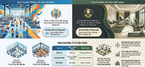 So Sánh Phòng Gym Private Và Gym Truyền Thống: Đâu Là Lựa Chọn Tối Ưu Cho Chủ Đầu Tư? 3 So Sánh Phòng Gym Private Và Gym Truyền Thống: Đâu Là Lựa Chọn Tối Ưu Cho Chủ Đầu Tư? 1